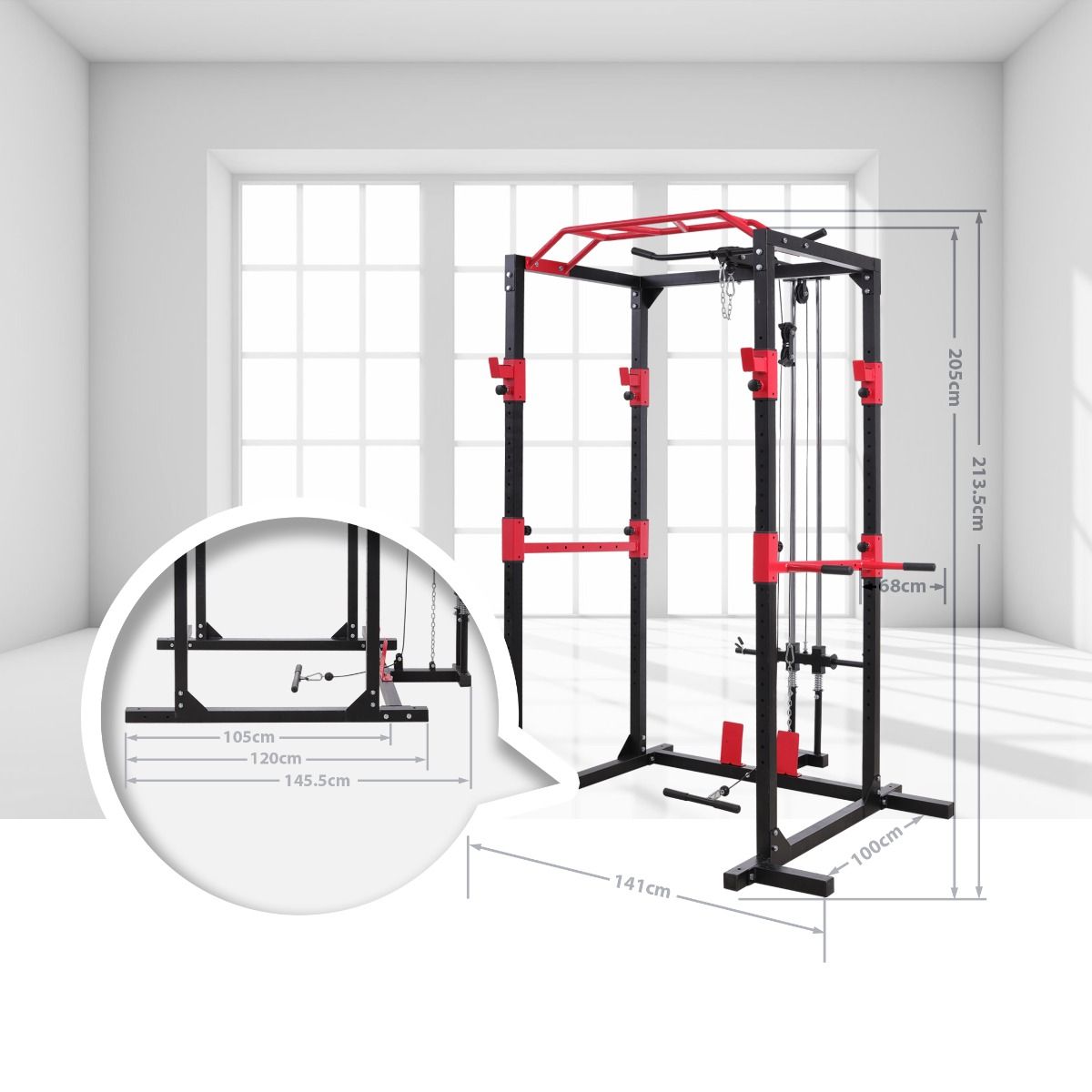 PowerMax Fitness PR-500 Multi-Functional Power Rack