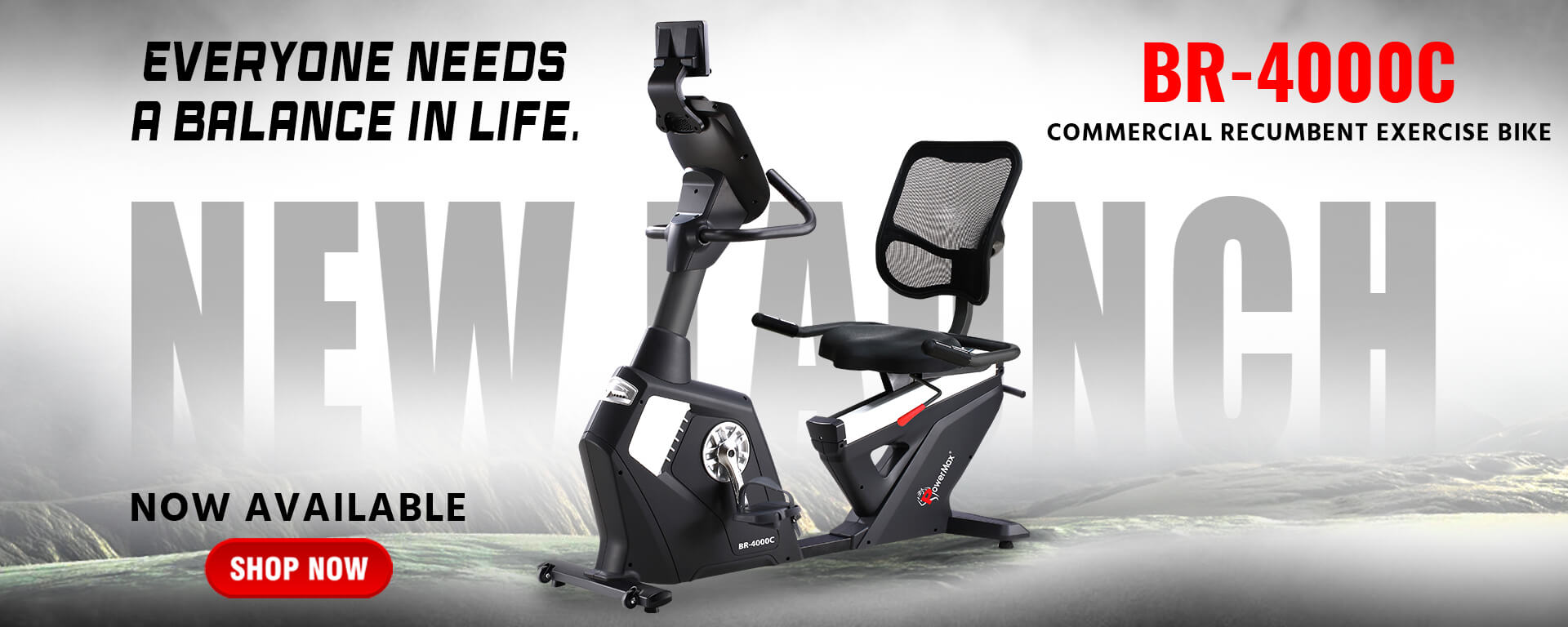 BR-4000C Commercial Recumbent Exercise Bike with iPad holder