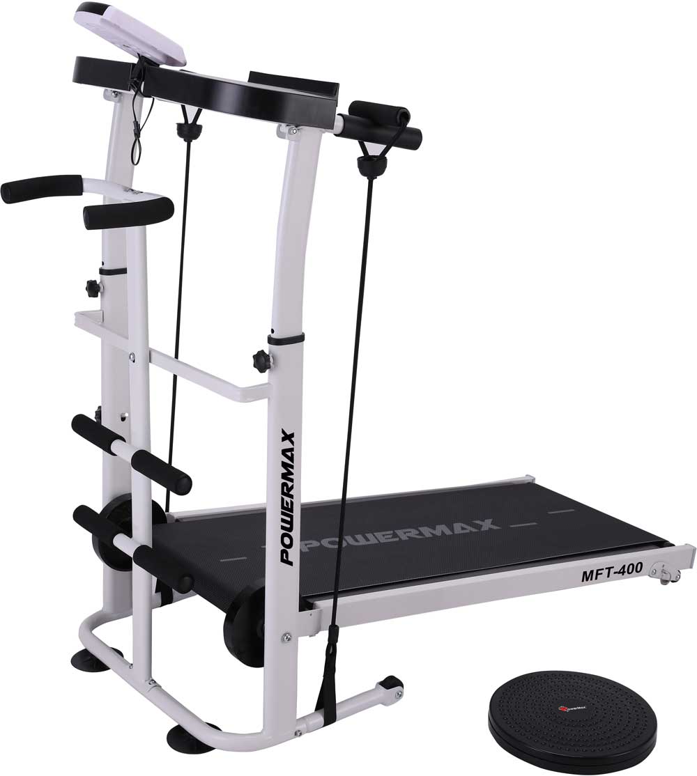 PowerMax Fitness MFT-400 4 in 1 Multi-function Manual Treadmill
