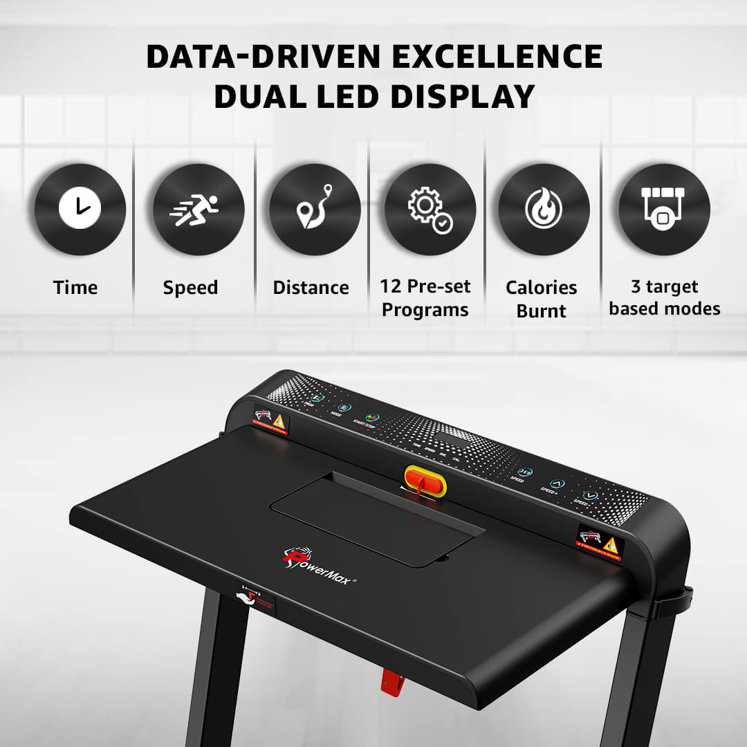 JogPad-3 Dual LED Display Motorized Treadmill with Work Desk & iPhone Holder