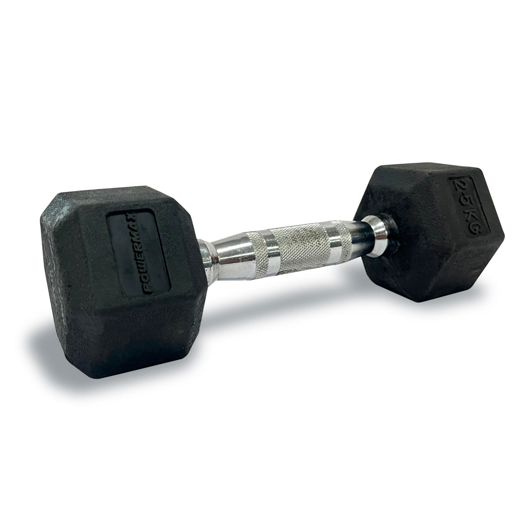 Rubber Coated Hexagon Dumbbells