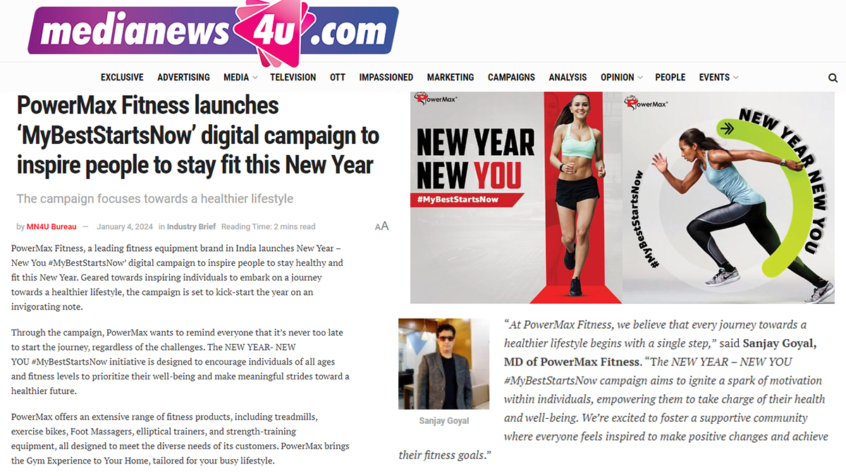 PowerMax Fitness launches ‘MyBestStartsNow’ digital campaign to inspire people to stay fit this New Year