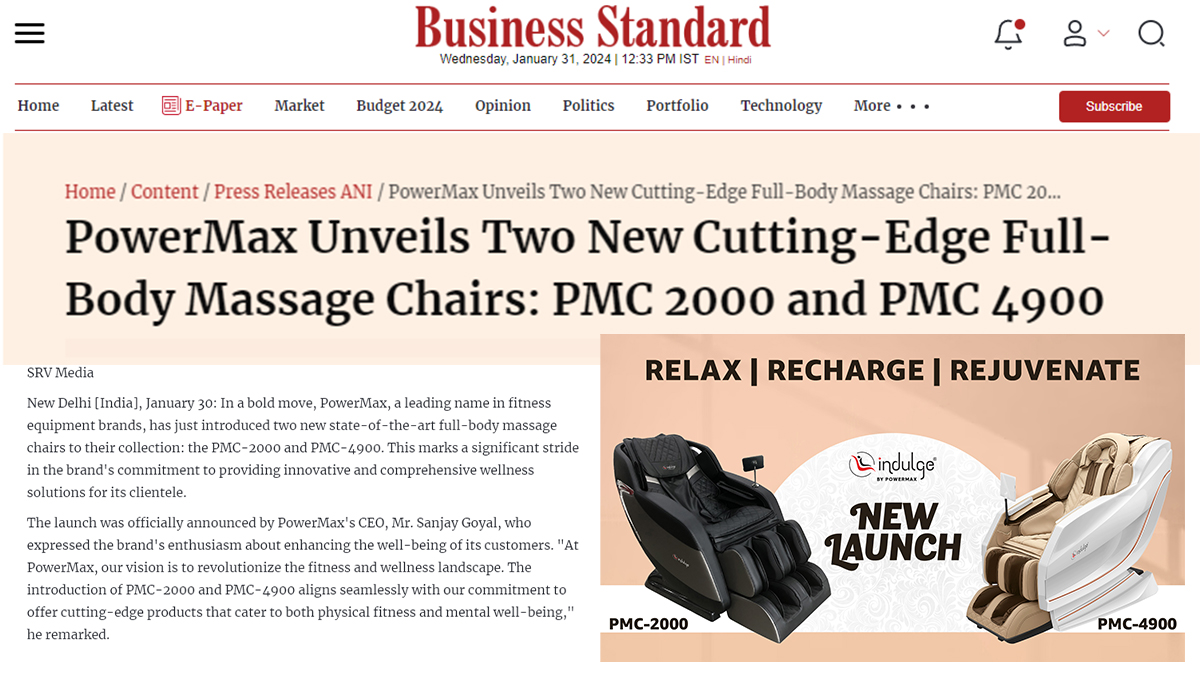 PowerMax Unveils Two New Cutting-Edge Full-Body Massage Chairs: PMC 2000 and PMC 4900