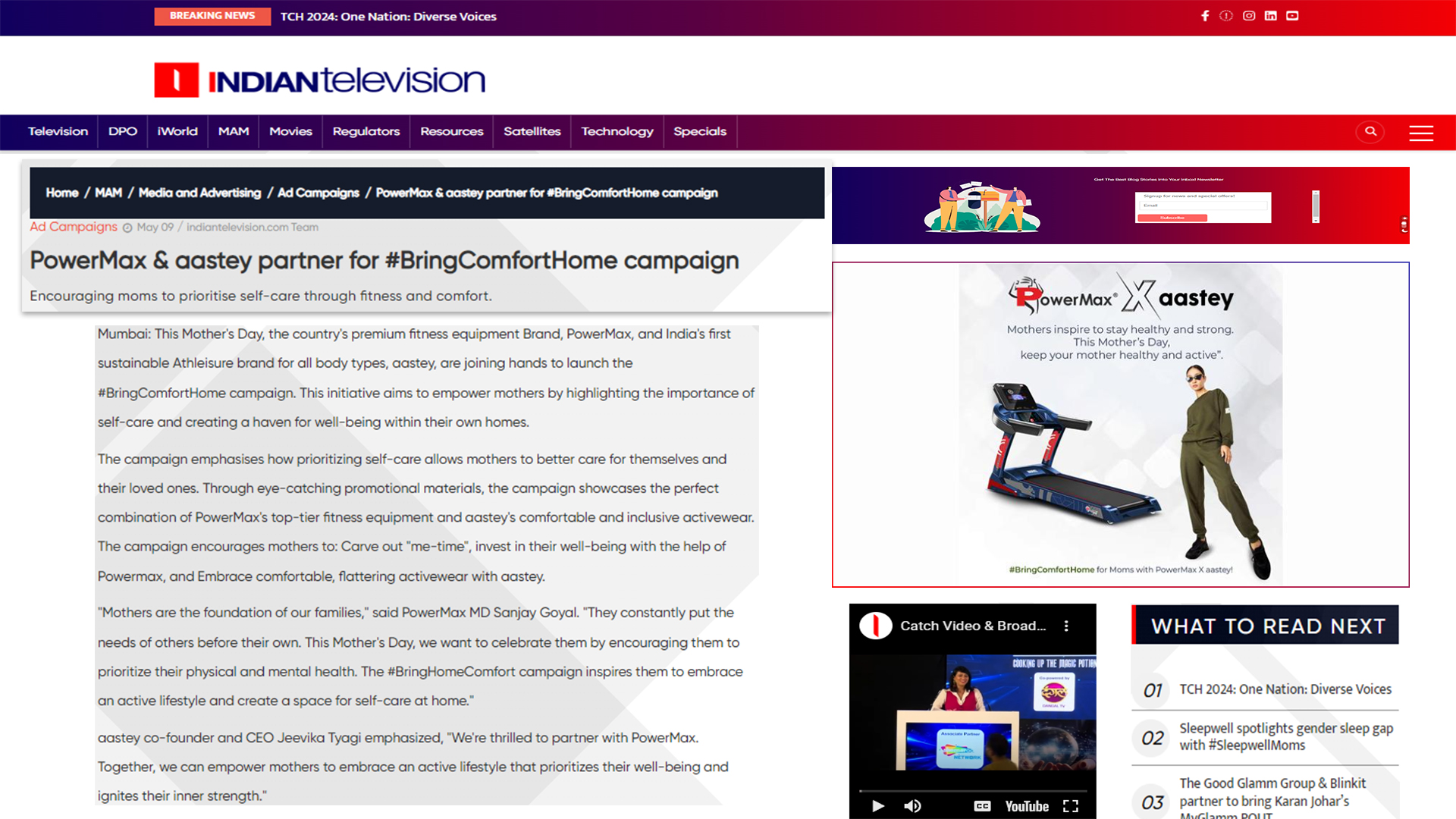 PowerMax & aastey partner for #BringComfortHome campaign