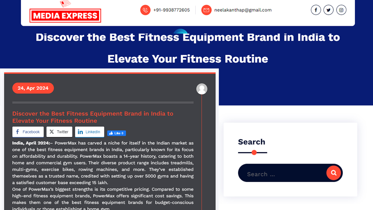 Discover the Best Fitness Equipment Brand in India to Elevate Your Fitness Routine