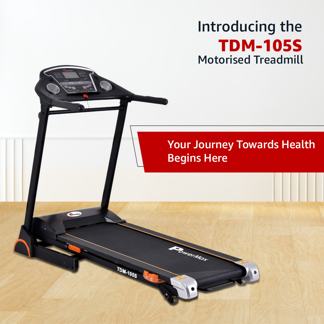 MaxTrek TDM 105S Semi Auto Lubricating DC Motorised Treadmill for Home