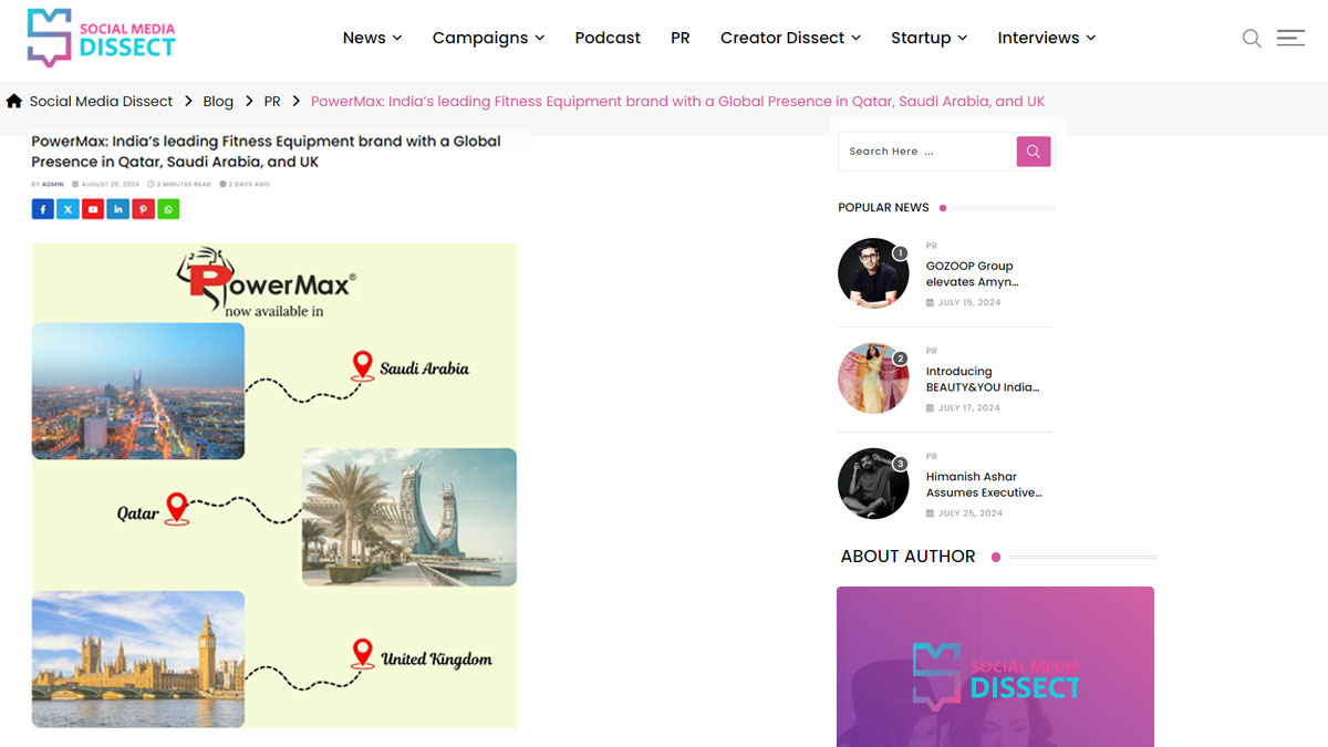 PowerMax: India’s leading Fitness Equipment brand with a Global Presence in Qatar, Saudi Arabia, and UK