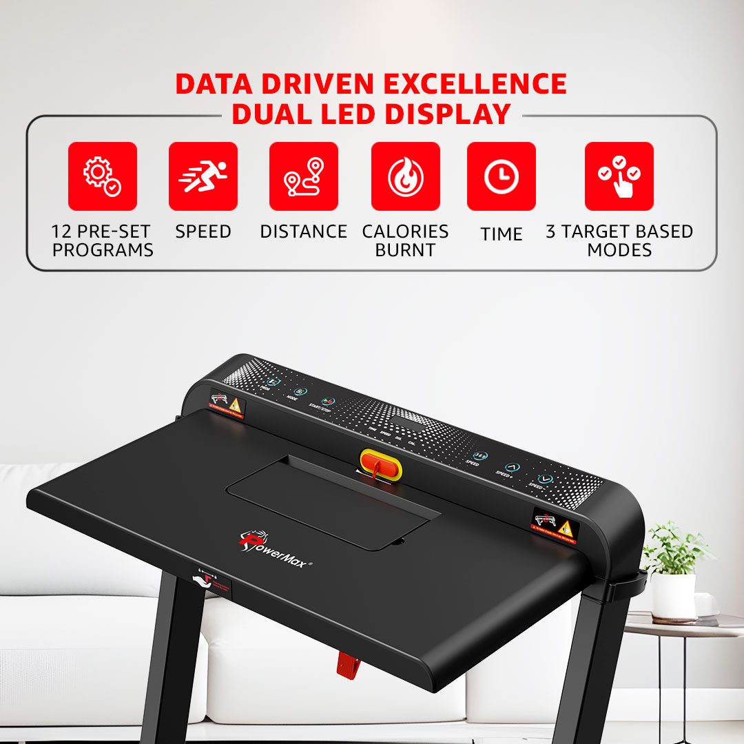 JogPad-3 Dual LED Display Motorized Treadmill with Work Desk & iPhone Holder