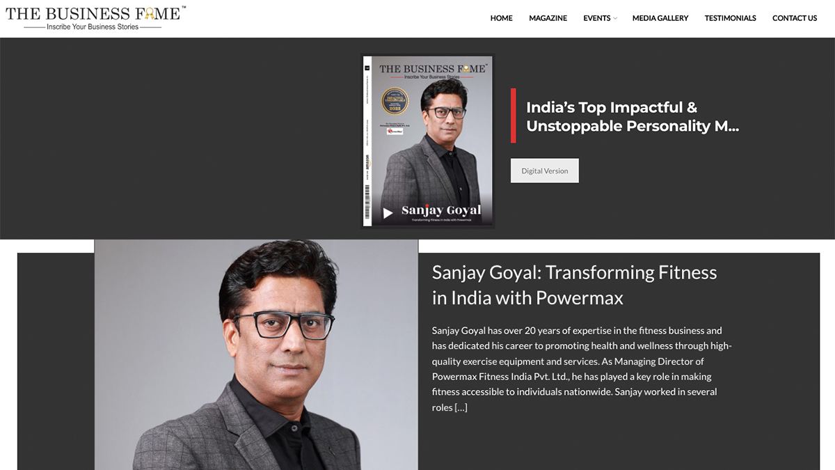 Sanjay Goyal: Transforming Fitness in India with Powermax