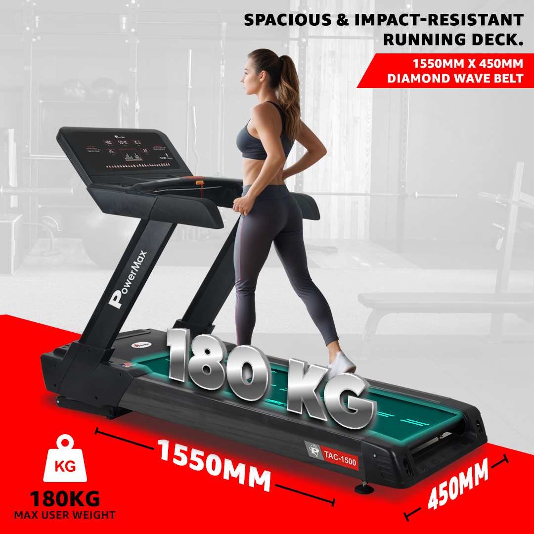 TAC-1500 Commercial AC Motorized Treadmill with Auto Incline