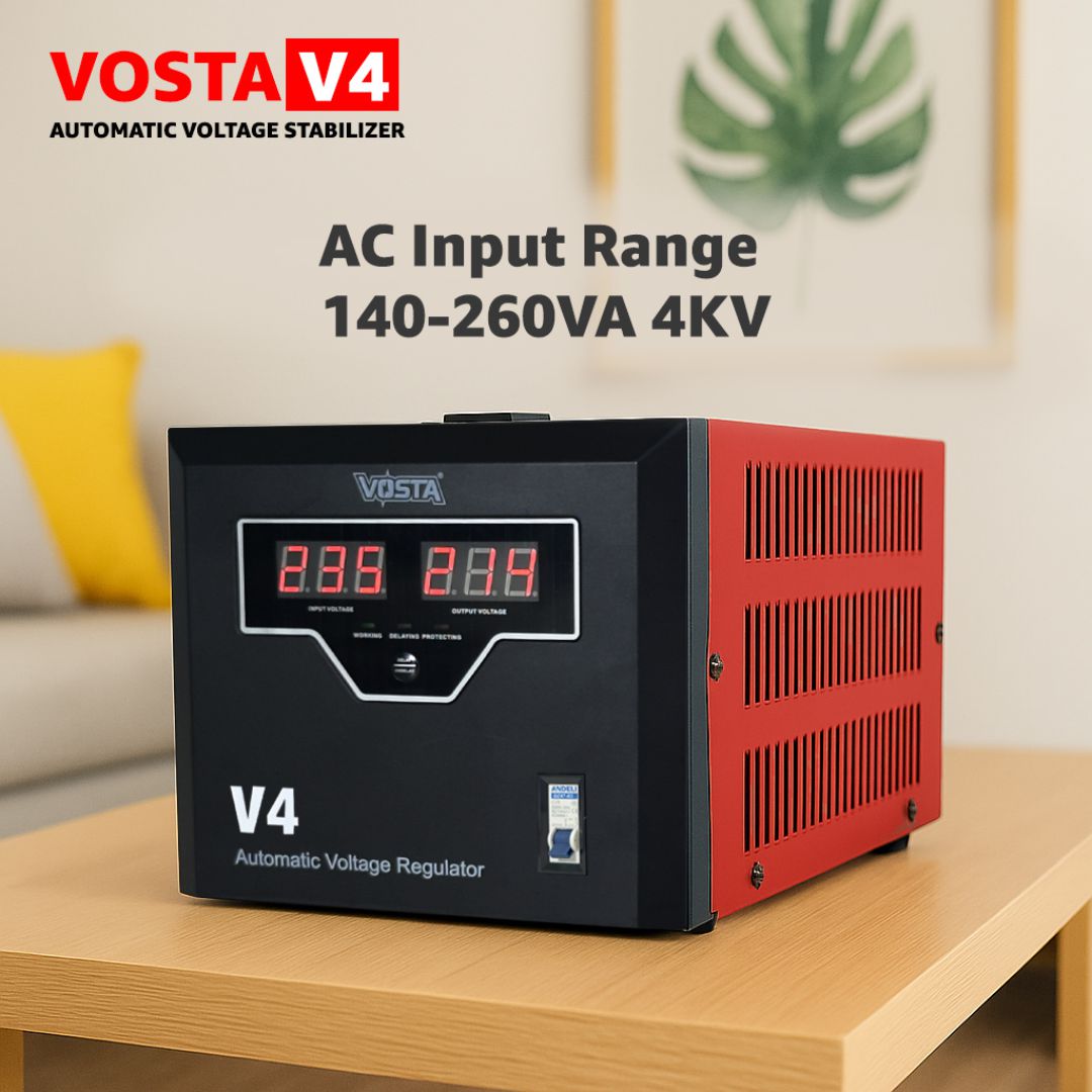 Vosta V4 Digital Stabilizer - Input: 180~270 VAC & Output: 220 VAC (±9%)