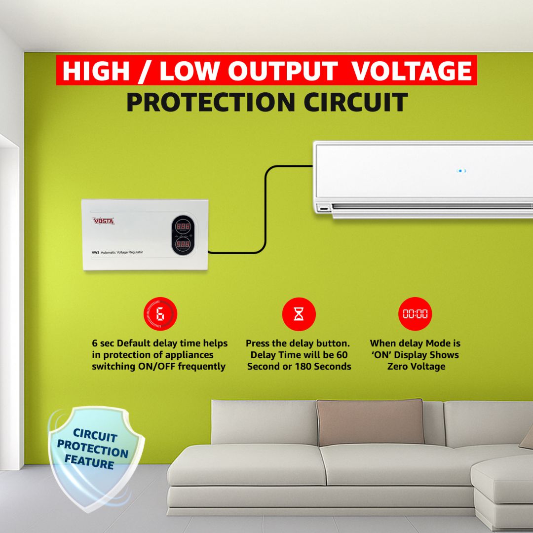 Vosta VW3 3KVA Digital Voltage Stabilizers