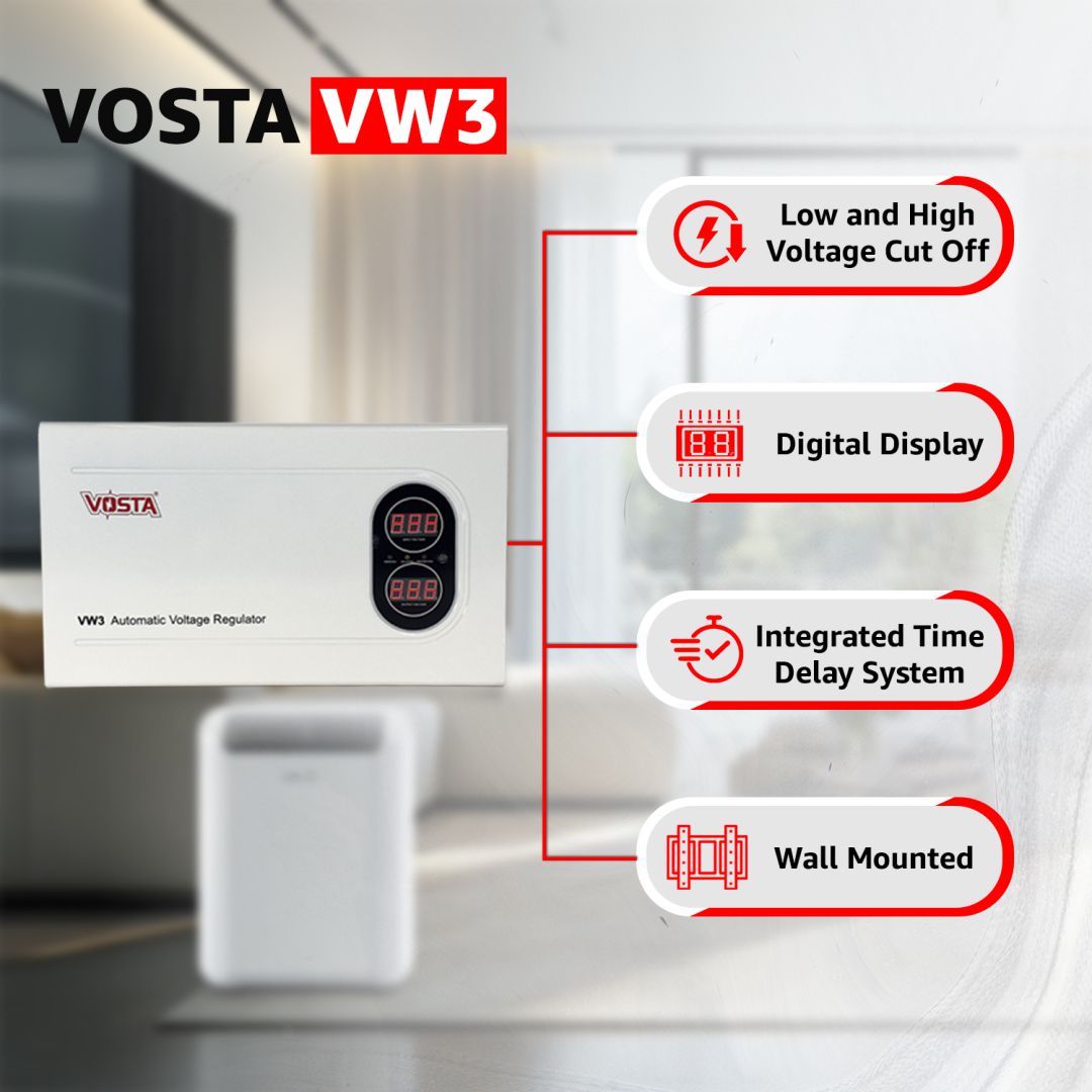 Vosta VW3 3KVA Digital Voltage Stabilizers