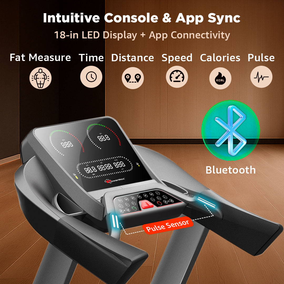TAC-600 Semi-Commercial Motorized Treadmill with Android & iOS App and 18 Levels Auto Incline