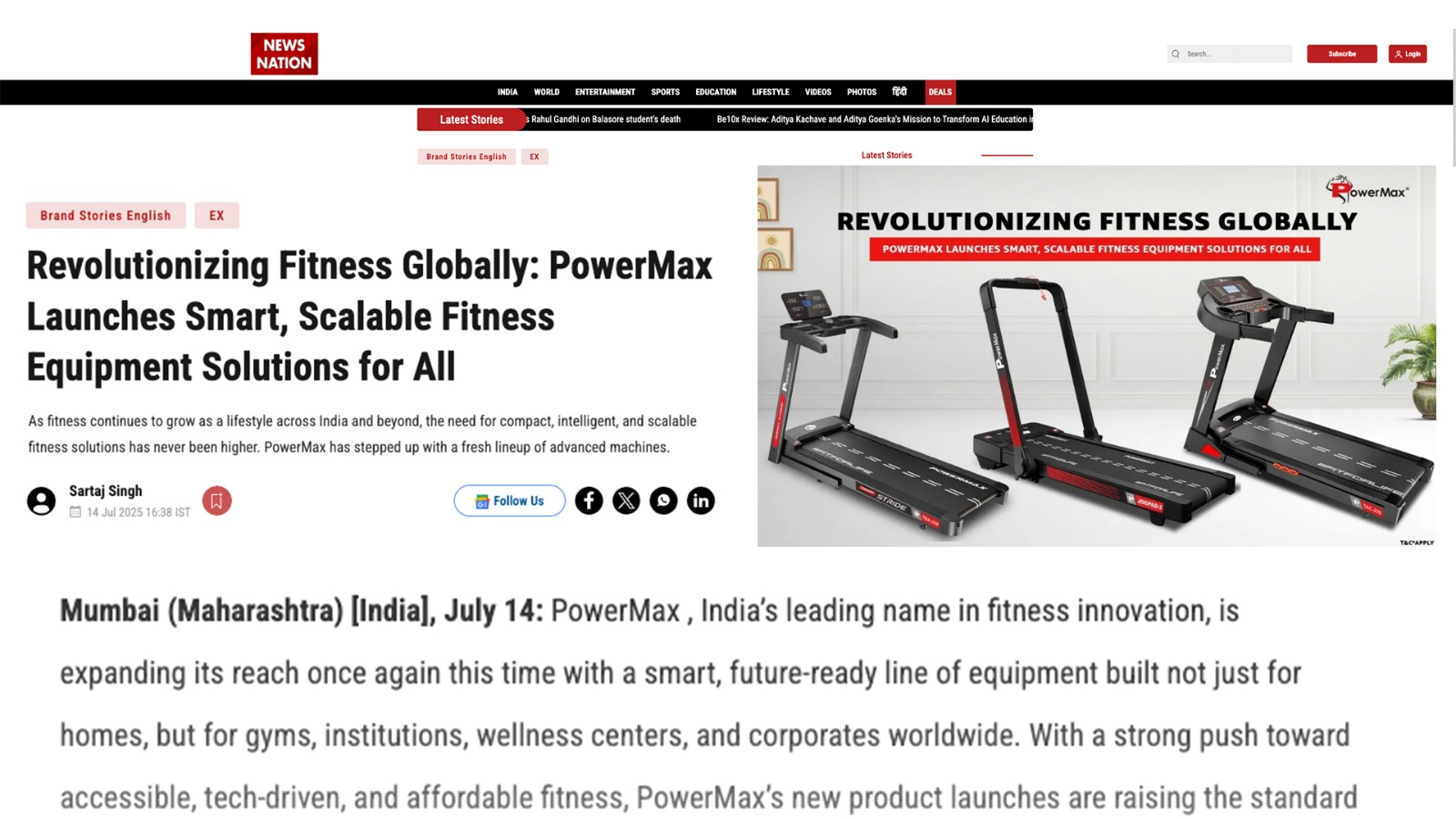 Revolutionizing Fitness Globally: PowerMax Launches Smart, Scalable Fitness Equipment Solutions for All