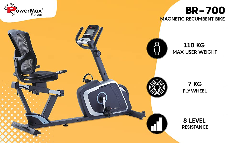 buy powermax fitness br-700 magnetic recumbent bike