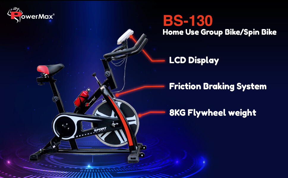 PowerMax Fitness BS-130 Home Use Exercise Spin Bike