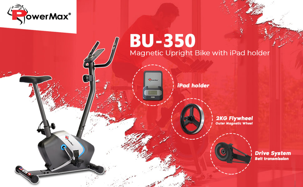 PowerMax Fitness BU-350 Magnetic Upright Exercise Bike