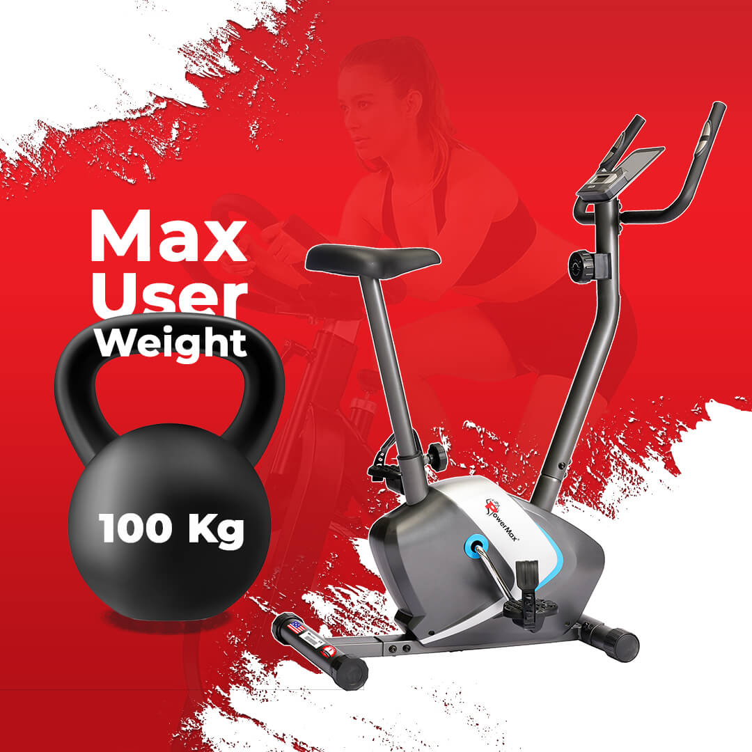 PowerMax Fitness BU-350 Magnetic Upright Exercise Bike