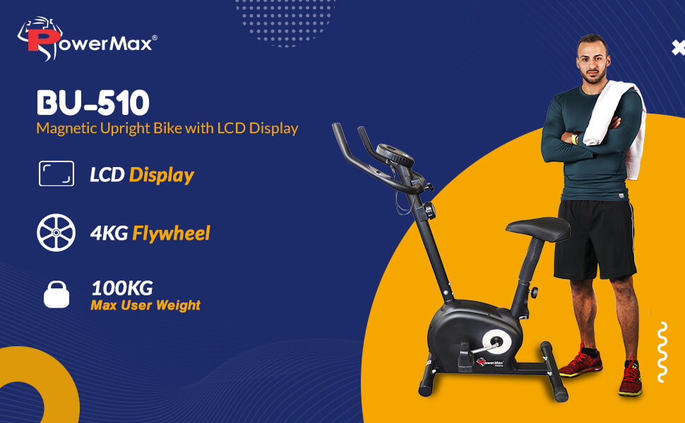 PowerMax Fitness BU-510 Magnetic Upright Exercise Bike