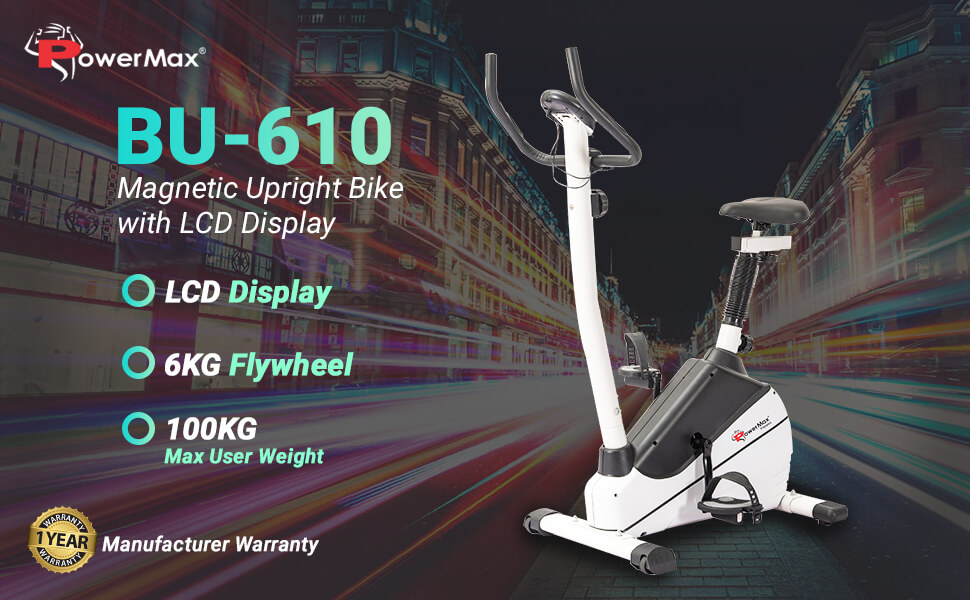 PowerMax Fitness BU-610 Magnetic Upright Exercise Bike