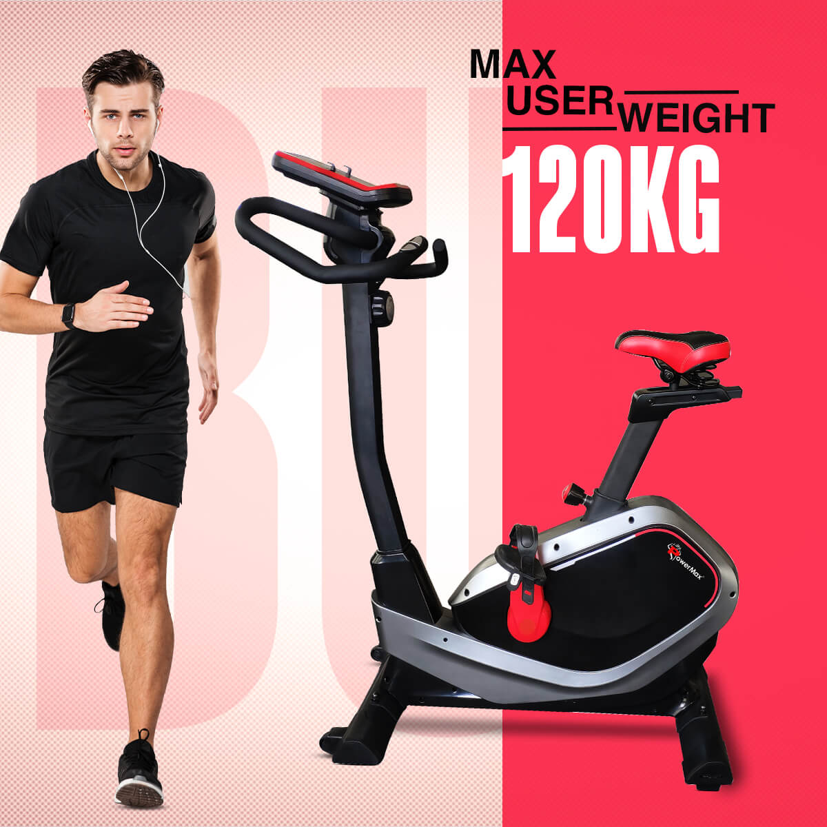 PowerMax Fitness BU-650 Magnetic Upright Exercise Bike