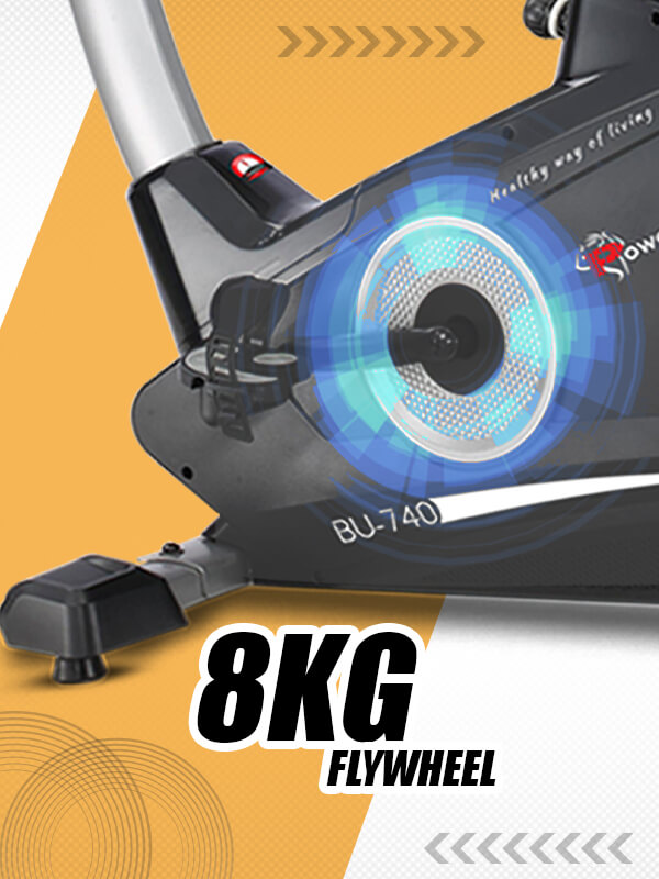 PowerMax Fitness BU-740 Upright Exercise Bike with Hand Pulse