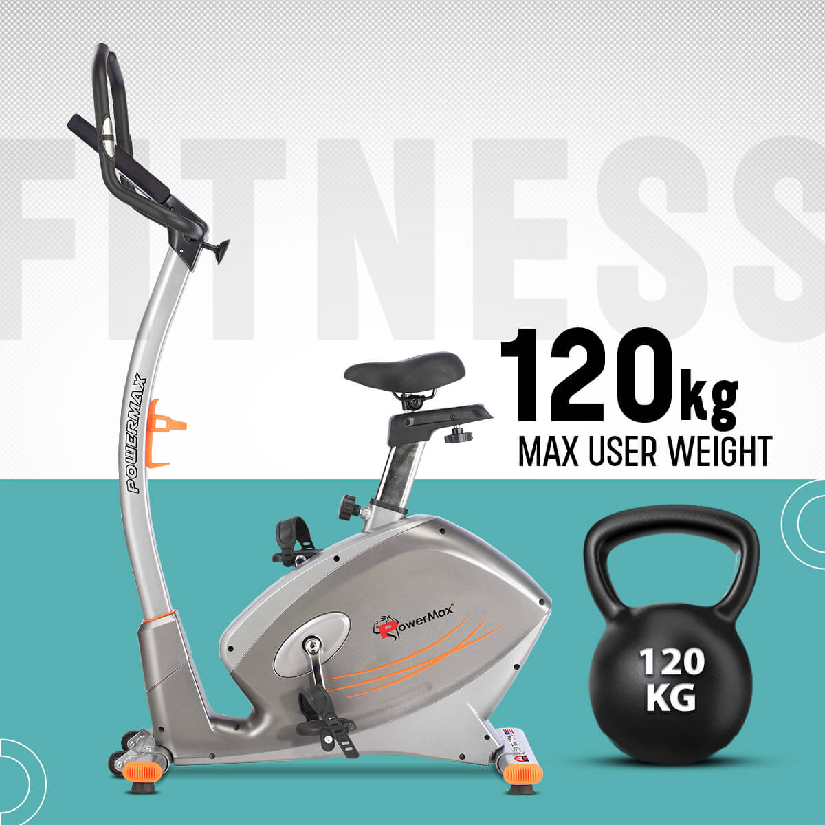 PowerMax Fitness BU-750 Upright Exercise Bike with Hand Pulse