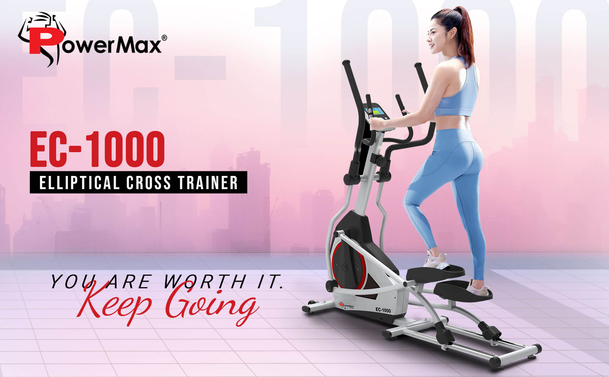 buy powermax ec-1000 semi-commercial elliptical cross trainer with magnetic resistance