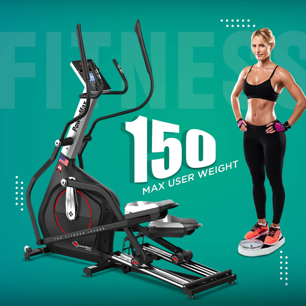 buy powermax ec-1800 commercial elliptical trainer with adjustable stride length