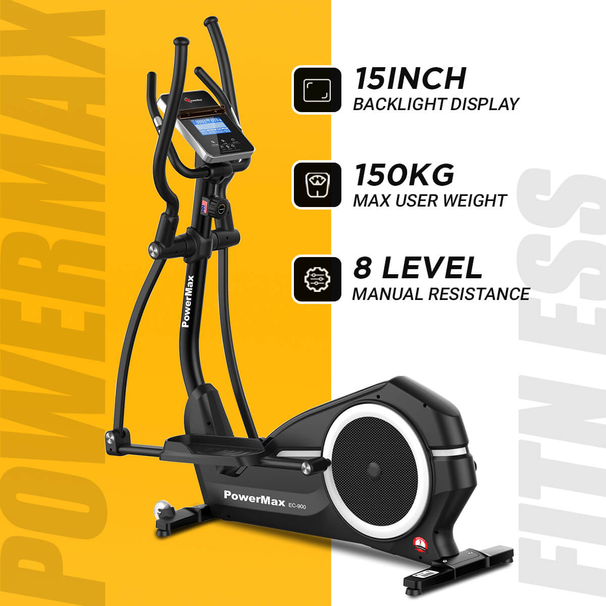 buy powermax ec-900 semi-commercial elliptical cross trainer