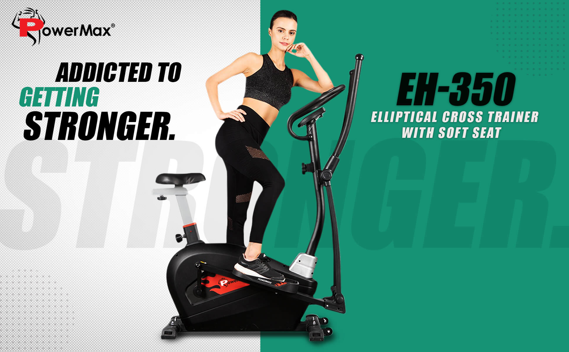 Buy Powermax Fitness EH-350S Magnetic Elliptical Cross Trainer with Soft Seat