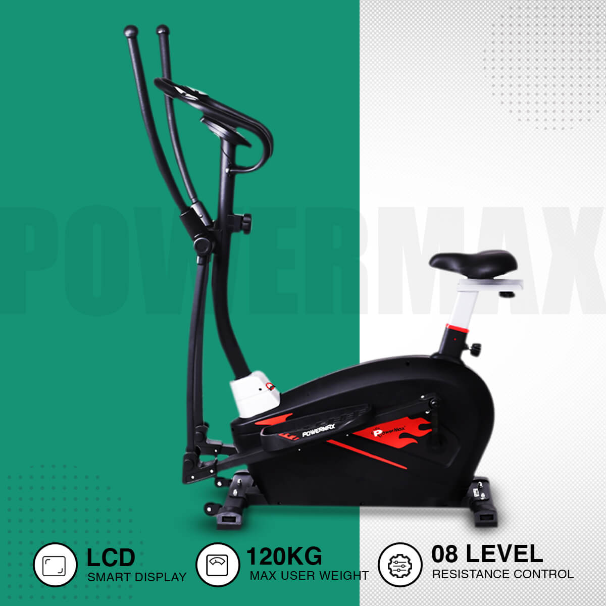 Buy Powermax Fitness EH-350S Magnetic Elliptical Cross Trainer with Soft Seat