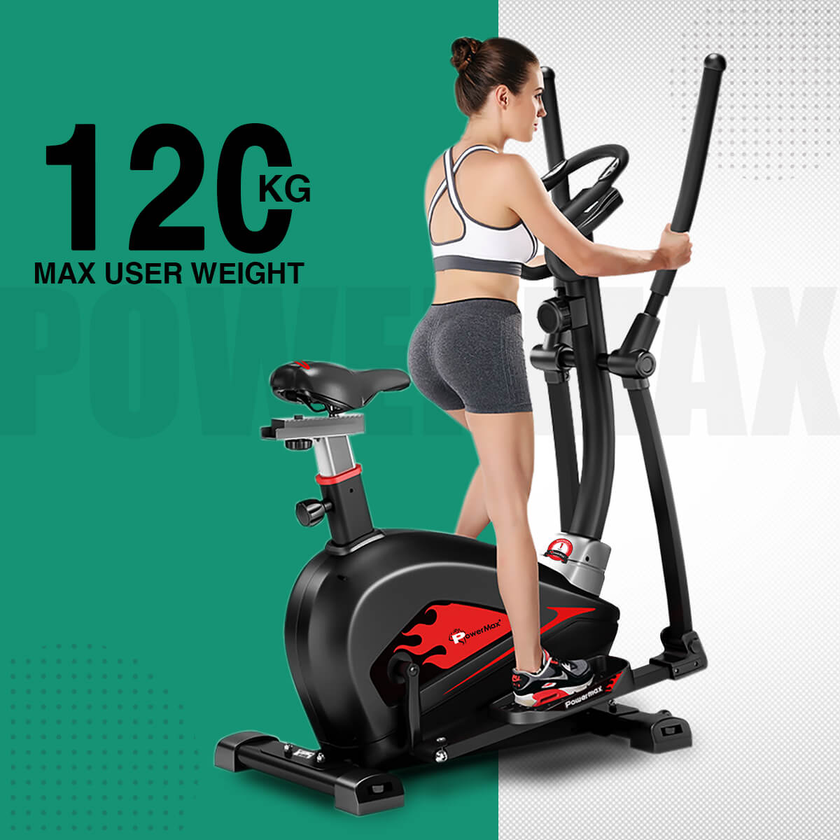 Buy Powermax Fitness EH-350S Magnetic Elliptical Cross Trainer with Soft Seat