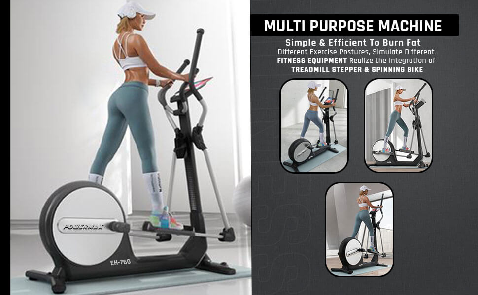 Buy Powermax Fitness EH-760 Elliptical Cross Trainer with Water Bottle Cage