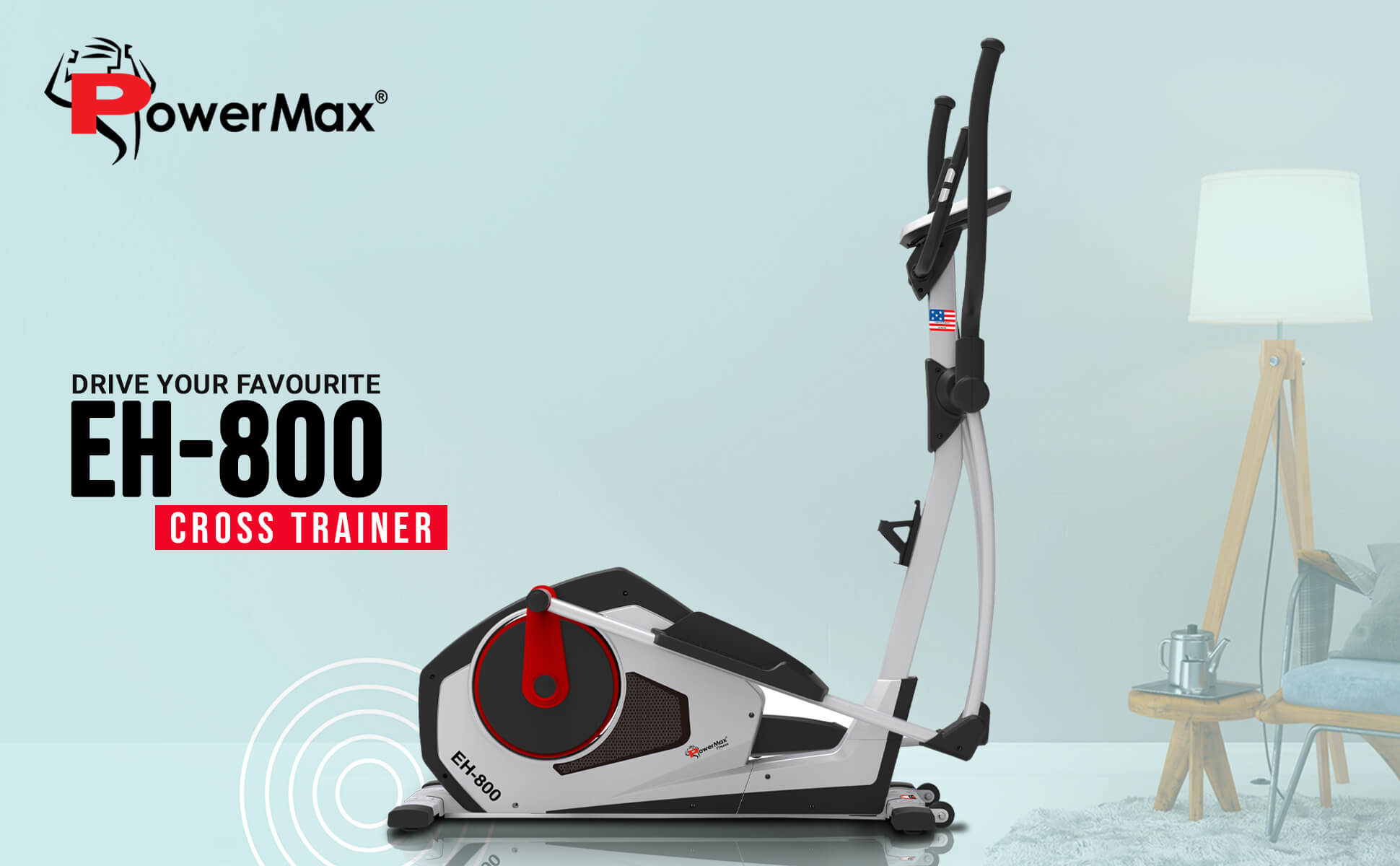 Buy Powermax Fitness EH-800 Motorized Elliptical Cross Trainer with Magnetic Resistance for home use