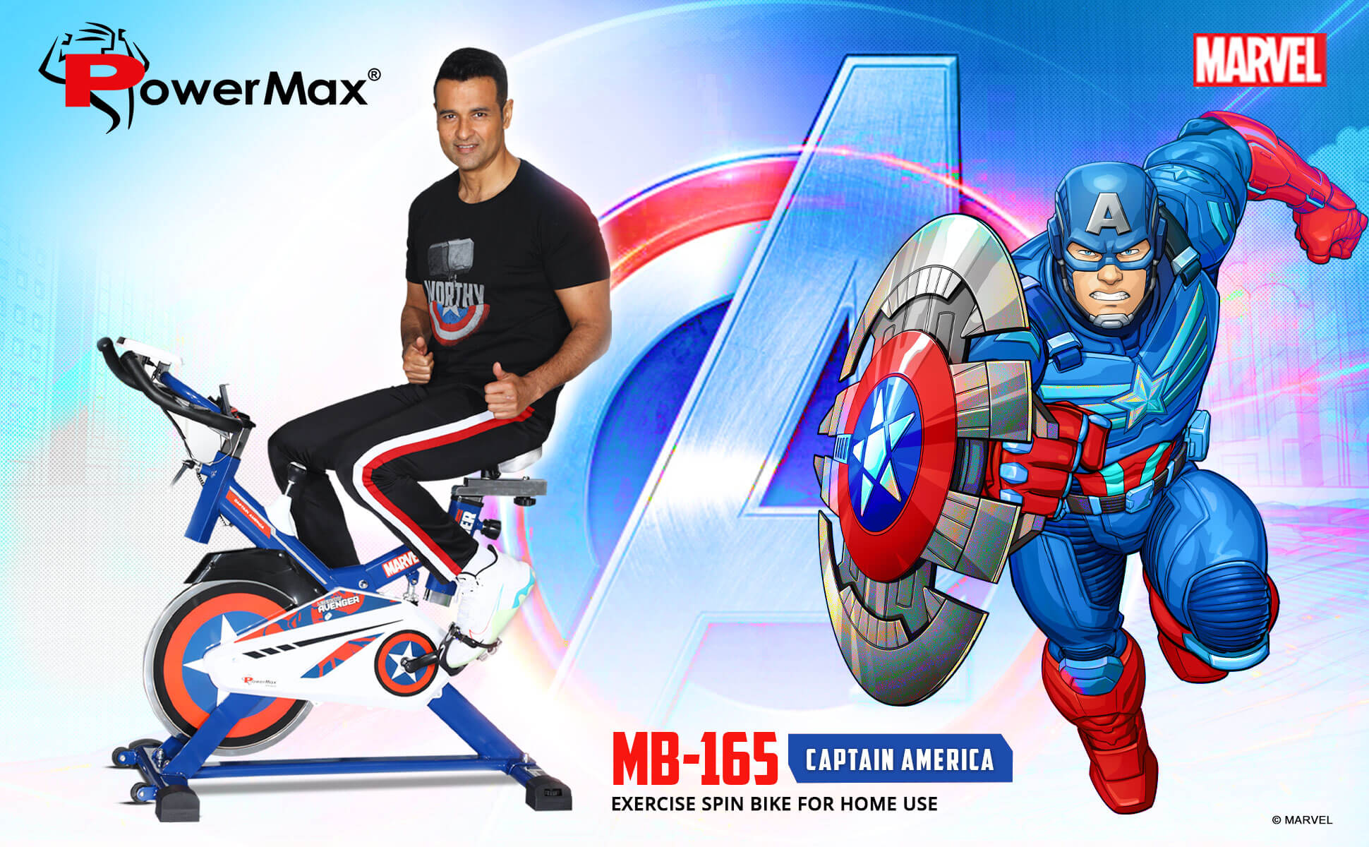 buy powermax x marvel mb-165 exercise spin bike for home use