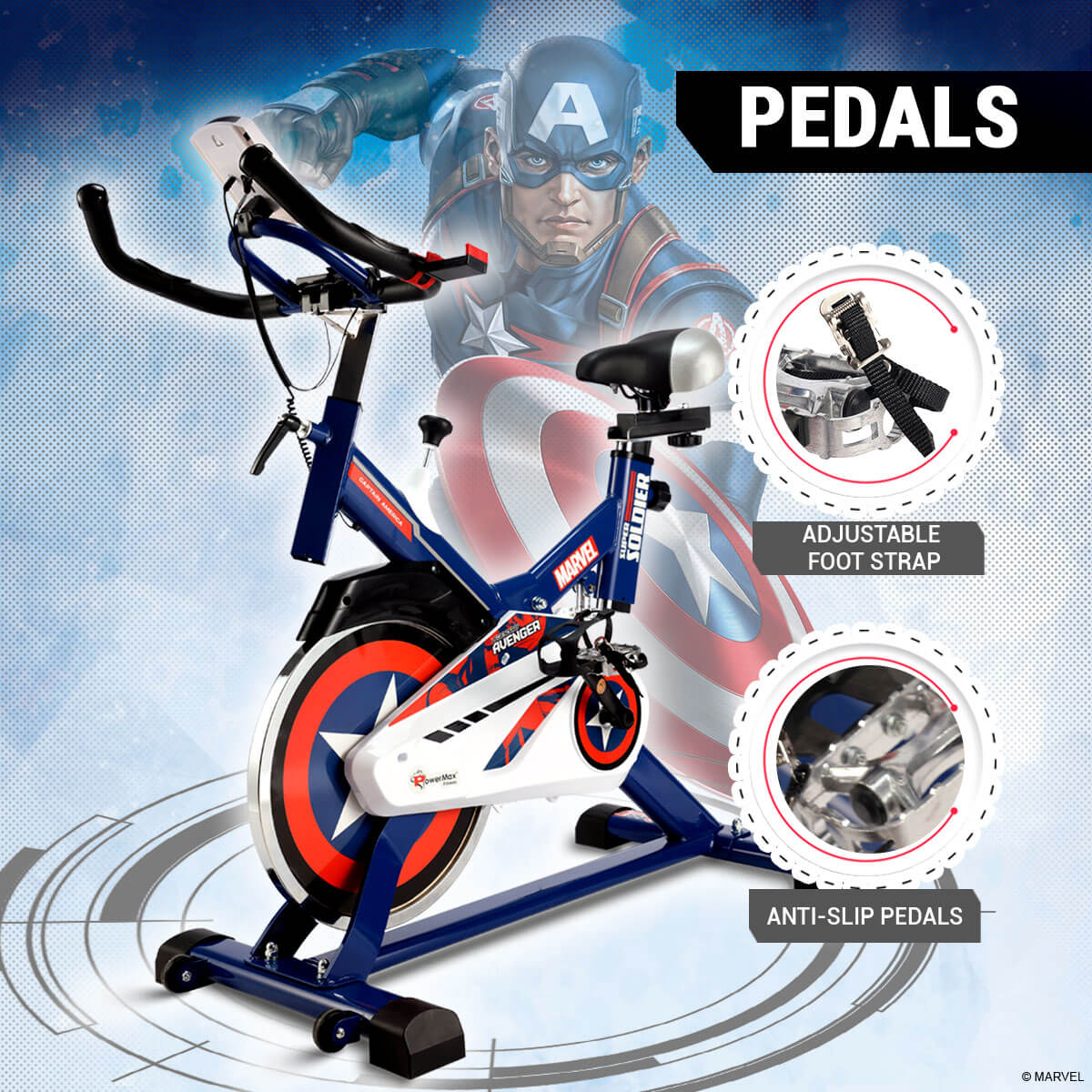 buy powermax x marvel mb-165 exercise spin bike for home use