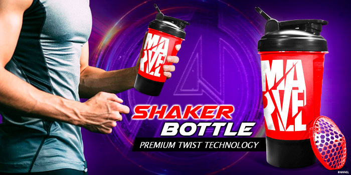 buy powermax x marvel msb-6s-m-red (600ml) marvel protein shaker bottle with single storage