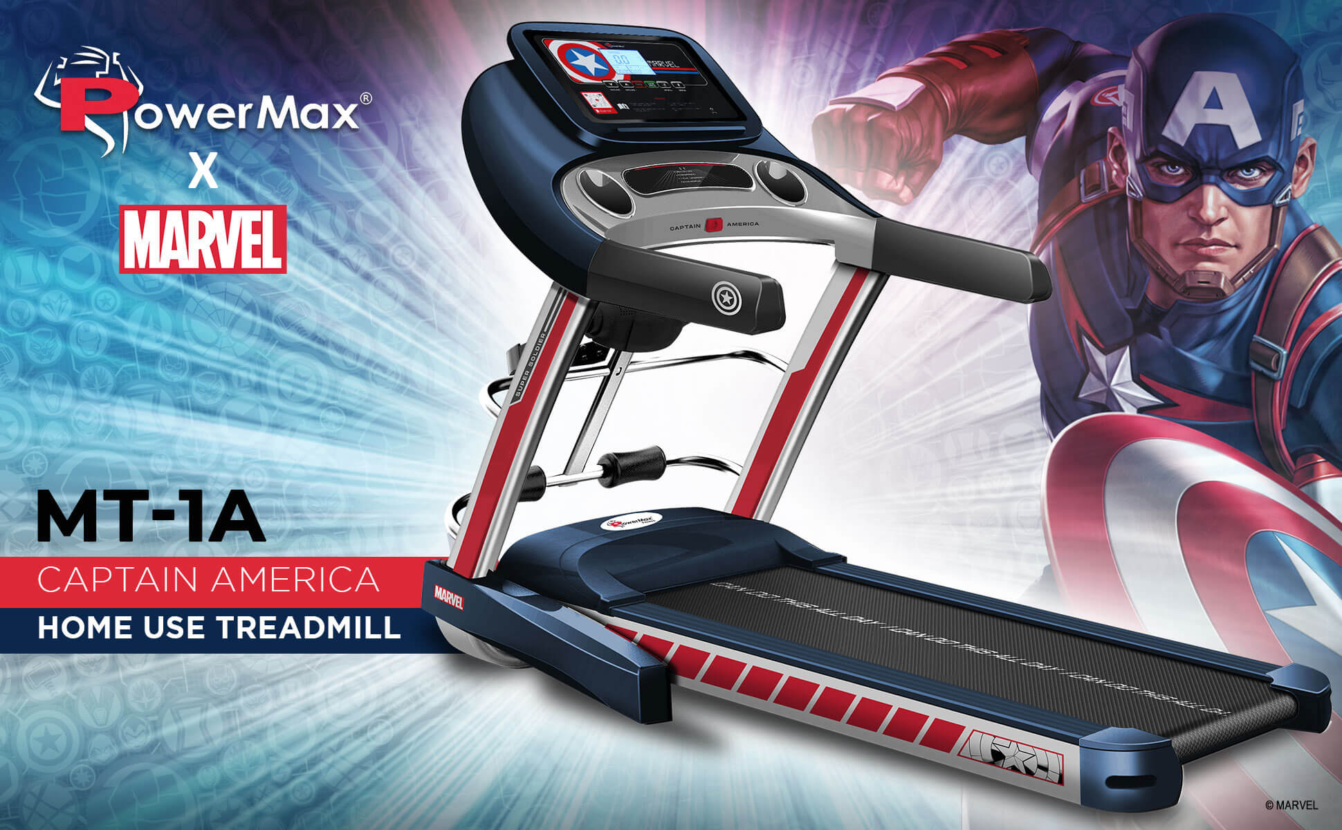 buy powermax x marvel mt-1a motorized treadmill with android & ios application