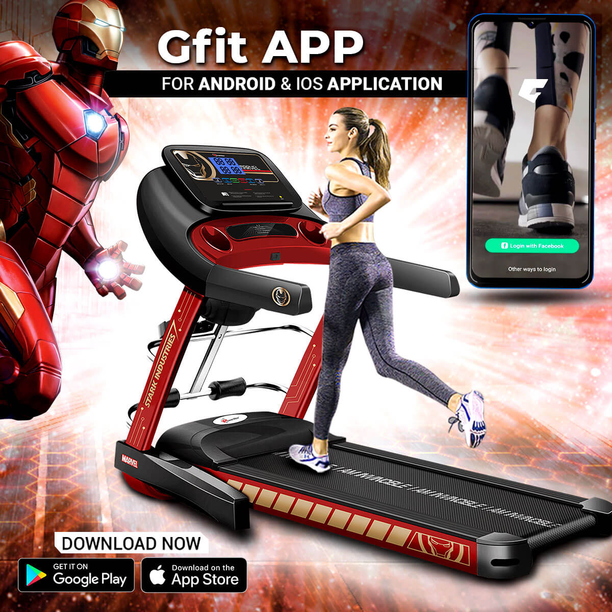 buy powermax x marvel mt-1m motorized treadmill with android & ios application