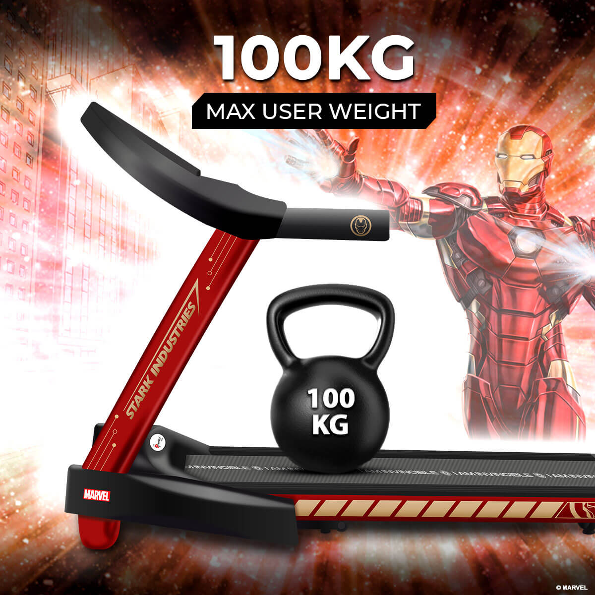 buy powermax x marvel mt-1m motorized treadmill with android & ios application