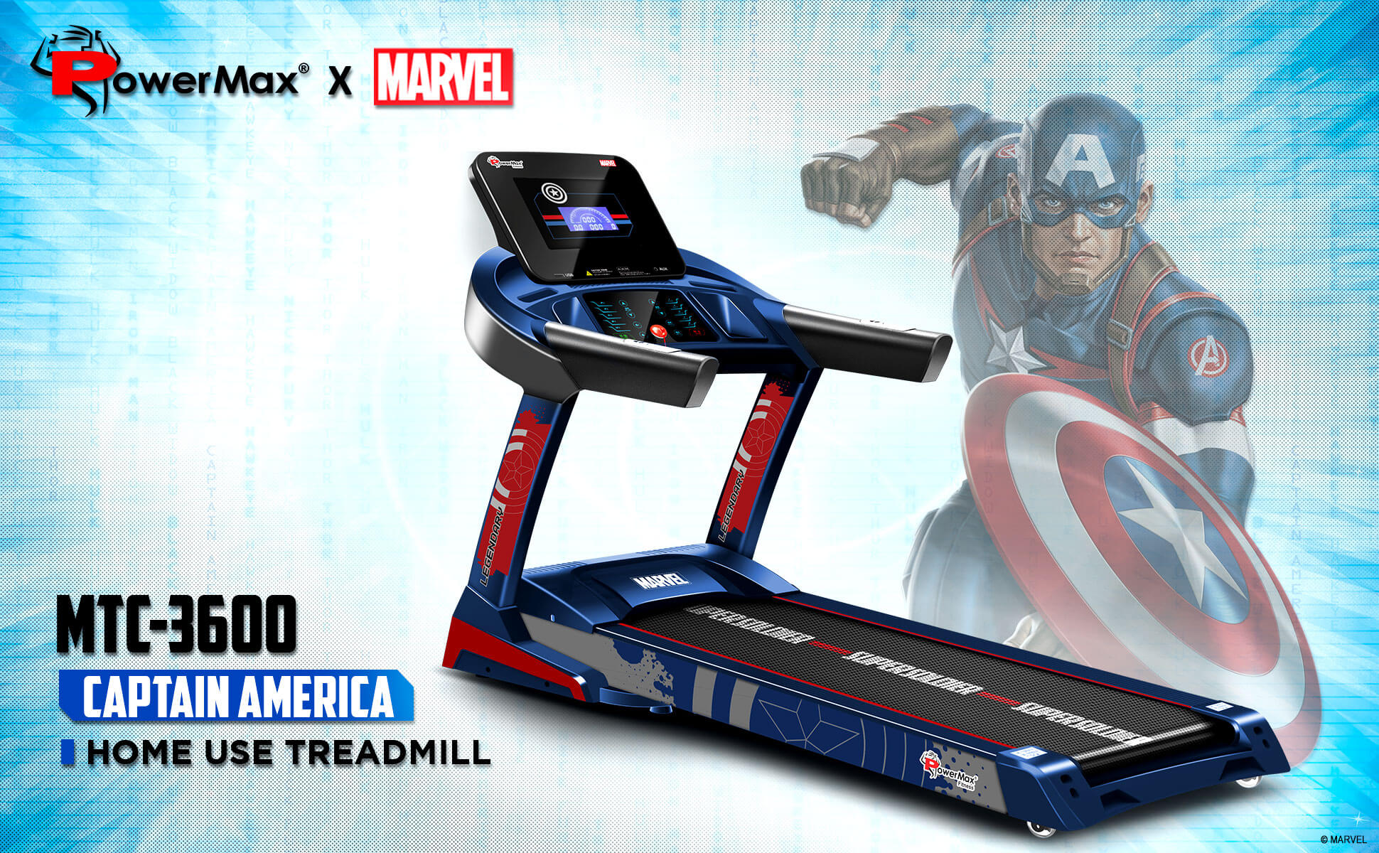 buy powermax x marvel mtc-3600 ac motorized treadmill with auto lubrication and auto incline