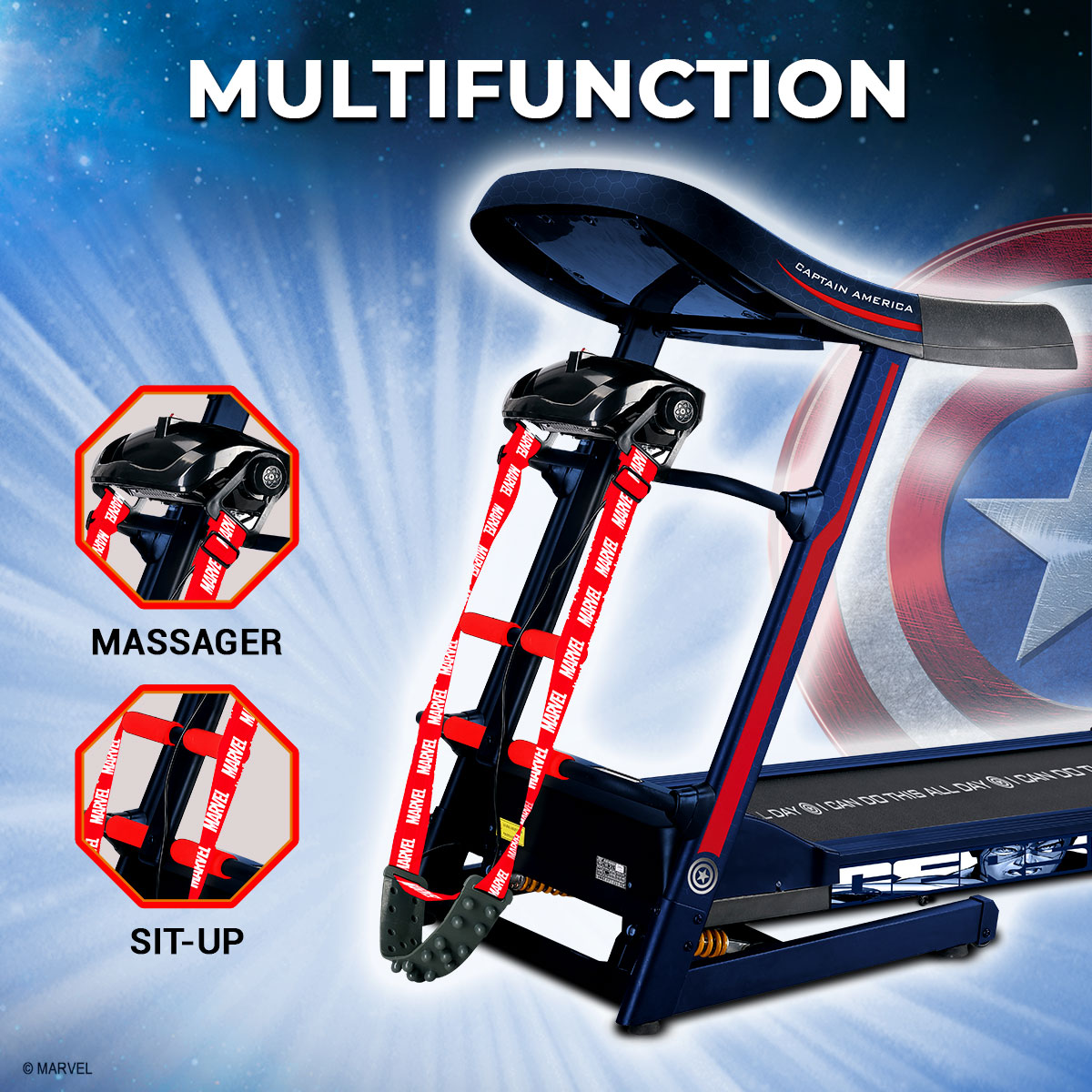 buy powermax x marvel mtm-1000m semi-auto lubrication multifunction treadmill