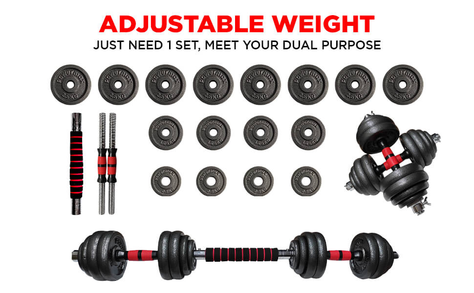 PowerMax Fitness New PDS-30 Baking Iron Dumbbells Set