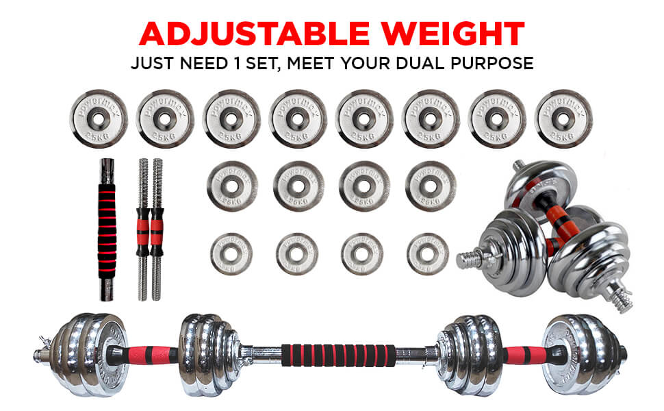 PowerMax Fitness New PDS-30C Chrome Iron Dumbbells Set