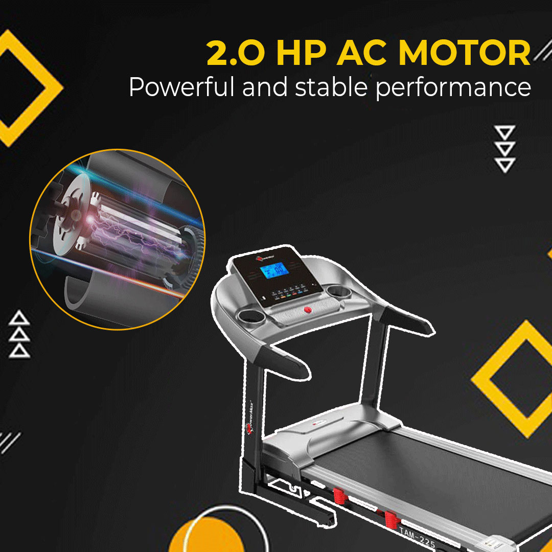 PowerMax Fitness TAM-225 AC Motorized Treadmill with MP3 & iPad Holder