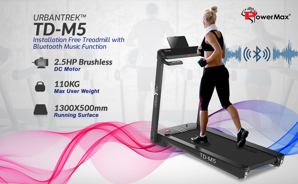 UrbanTrek TD-M5 Installation Free Treadmill with AI Intelligent gasbag shock absorption