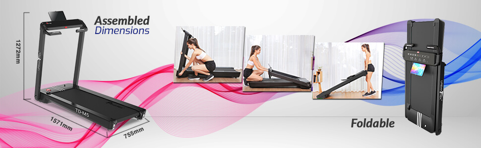UrbanTrek TD-M5 Installation Free Treadmill with AI Intelligent gasbag shock absorption