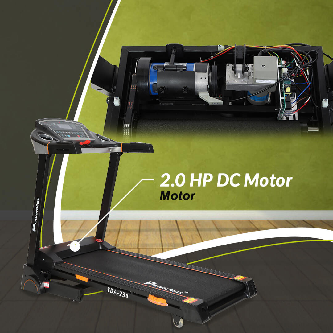 Powermax Fitness TDA-230 2.0HP Semi-Auto Lubrication Motorized Treadmill